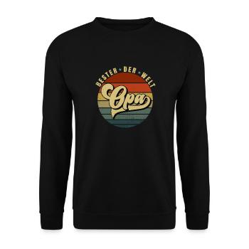 Bester Opa der Welt - Unisex Pullover - Schwarz - Vorne - Alina (178cm) & Michal (187cm)