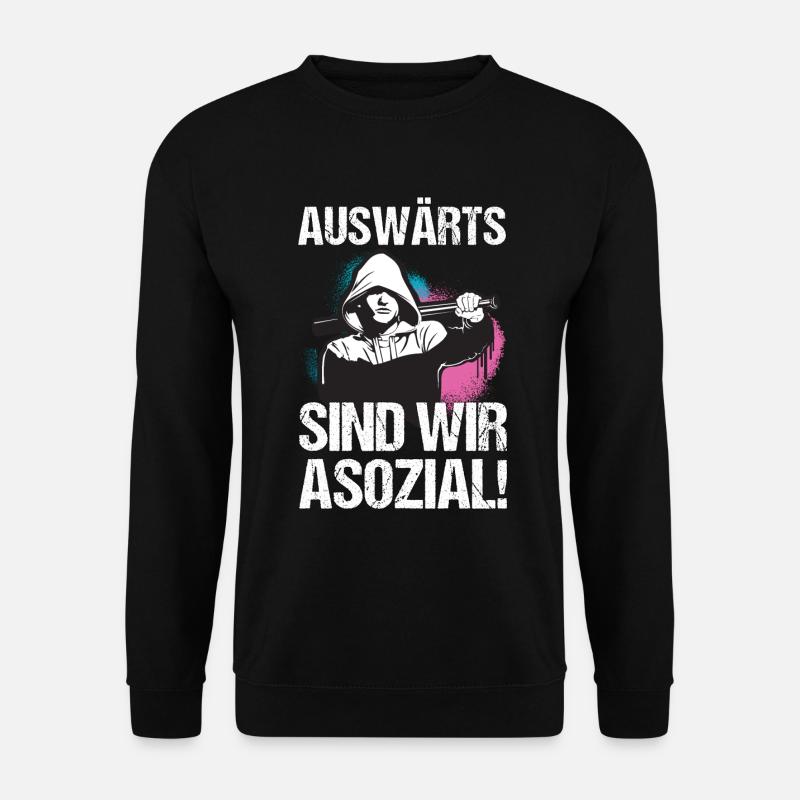 Fußball Auswärts Fans Support Geschenk - Unisex Pullover - Schwarz