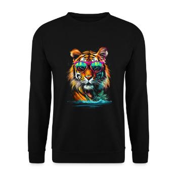 Tiger - Unisex Pullover - Schwarz - Vorne - Alina (178cm) & Michal (187cm)