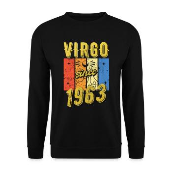 Vierge 1963 Cadeau d’anniversaire du zodiaque - Sweat-shirt Unisexe - noir - Devant - Alina (178cm) & Michal (187cm)