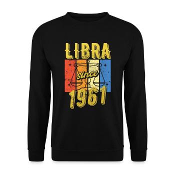 Balance 1961 Zodiac Cadeau d’anniversaire - Sweat-shirt Unisexe - noir - Devant - Alina (178cm) & Michal (187cm)