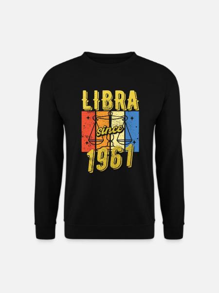 Libra 1961 Zodiac Birthday Gift - Unisex Sweatshirt - black