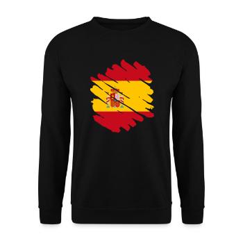 Spain Flag Vintage Spanish Flag Distressed Look - Unisex Sweatshirt - black - Front - Alina (178cm) & Michal (187cm)