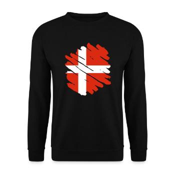Drapeau du Danemark Scandinavie Drapeau du Danemark Voyage - Sweat-shirt Unisexe - noir - Devant - Alina (178cm) & Michal (187cm)