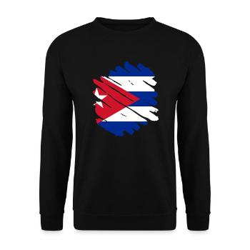 Cuba Flag Caribbean Holiday Cuba Travel Havana - Unisex Sweatshirt - black - Front - Alina (178cm) & Michal (187cm)