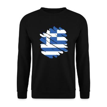 Drapeau de la Grèce Hellas Athènes Drapeau grec - Sweat-shirt Unisexe - noir - Devant - Alina (178cm) & Michal (187cm)