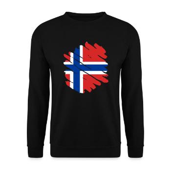 Norwegen Flagge Skandinavien Norwegische Fahne - Unisex Pullover - Schwarz - Vorne - Alina (178cm) & Michal (187cm)