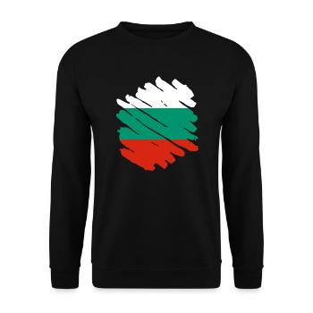 Drapeau de la Bulgarie Drapeau bulgare Sables d’or - Sweat-shirt Unisexe - noir - Devant - Alina (178cm) & Michal (187cm)