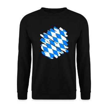 Bavaria Flag Used Look Bavarian Flag Vintage - Unisex Sweatshirt - black - Front - Alina (178cm) & Michal (187cm)