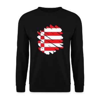 Bremen Flagge Bremer Fahne - Unisex Pullover - Schwarz - Vorne - Alina (178cm) & Michal (187cm)