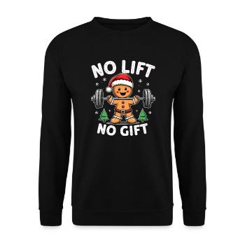 No Lift No Gift Bodybuilder Gingerbread Man Gym - Unisex Sweatshirt - black - Front - Alina (178cm) & Michal (187cm)