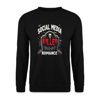Social Media Killed the Romance - Unisex Sweatshirt - black - Front - Alina (178cm) & Michal (187cm)