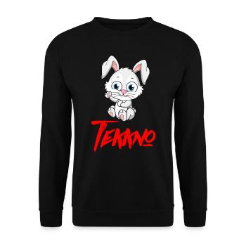 TEKKNO HARDTEKK TEKK TEKKE Süßer hase - Unisex Pullover - Schwarz - Vorne - Alina (178cm) & Michal (187cm)