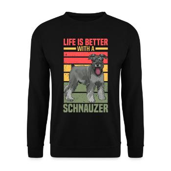 Schnauzer - Unisex Sweatshirt - black - Front - Alina (178cm) & Michal (187cm)