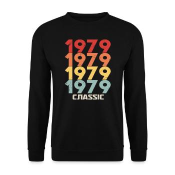 1979 Jubilé en style vintage classique 1979 - Sweat-shirt Unisexe - noir - Devant - Alina (178cm) & Michal (187cm)