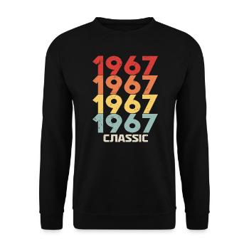 1967 Jubilé dans un style vintage classique 1967 - Sweat-shirt Unisexe - noir - Devant - Alina (178cm) & Michal (187cm)
