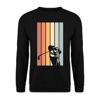 Golf Golfer Retro Vintage - Unisex Pullover - Schwarz - Vorne - Alina (178cm) & Michal (187cm)