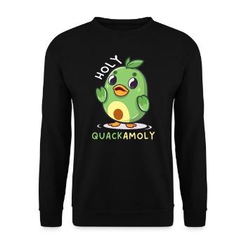 Avocat Saint Quackamoly Vegan Duck Fun - Sweat-shirt Unisexe - noir - Devant - Alina (178cm) & Michal (187cm)