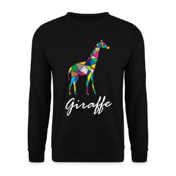 Origami Giraffe - Unisex Pullover - Schwarz - Vorne - Alina (178cm) & Michal (187cm)