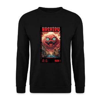 Monster over Tokyo - Unisex Pullover - Schwarz - Vorne - Alina (178cm) & Michal (187cm)