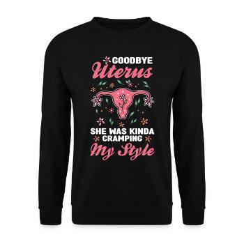 Hysterektomie - Unisex Pullover - Schwarz - Vorne - Alina (178cm) & Michal (187cm)