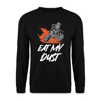 Eat My Dust Motocross - Unisex Sweatshirt - black - Front - Alina (178cm) & Michal (187cm)