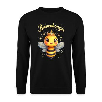 Bienenkönigin Kostüm Biene süß Bienen Fasching - Unisex Pullover - Schwarz - Vorne - Alina (178cm) & Michal (187cm)