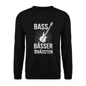 Bass Gitarre Bassist am Bässten - Unisex Pullover - Schwarz - Vorne - Alina (178cm) & Michal (187cm)