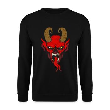 Devil - Teufel - Dämon - Unisex Pullover - Schwarz - Vorne - Alina (178cm) & Michal (187cm)