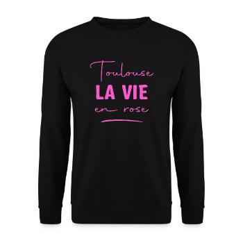 Toulouse T-Shirt Geschenk Toulouse - Unisex Pullover - Schwarz - Vorne - Alina (178cm) & Michal (187cm)
