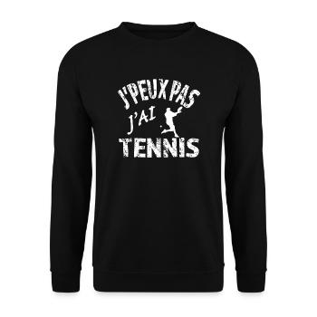 Je peux pas j'ai Tennis - Sweat-shirt Unisexe - noir - Devant - Alina (178cm) & Michal (187cm)