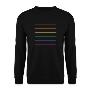Cute Delicate Fine Line Pride Flag - Best Seller - Unisex Sweatshirt - black - Front - Alina (178cm) & Michal (187cm)