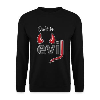 Don't be evil - Devil's Horns - Unisex Sweatshirt - black - Front - Alina (178cm) & Michal (187cm)