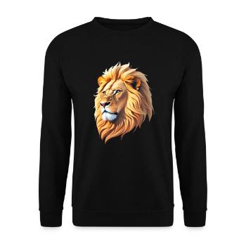 Majestic lion's head - Unisex Sweatshirt - black - Front - Alina (178cm) & Michal (187cm)