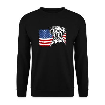 Catahoula Chien Léopard Amérique Drapeau Chiens Wilsigns - Sweat-shirt Unisexe - noir - Devant - Alina (178cm) & Michal (187cm)
