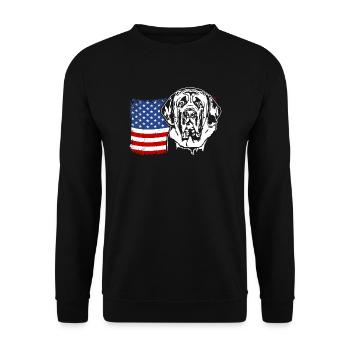 English Mastiff US America Flag Dogs Wilsigns - Unisex Sweatshirt - black - Front - Alina (178cm) & Michal (187cm)