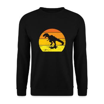 Dinosaurs funny humor gift idea t-rex - Unisex Sweatshirt - black - Front - Alina (178cm) & Michal (187cm)
