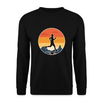 RUNNING passion running original gift idea - Unisex Sweatshirt - black - Front - Alina (178cm) & Michal (187cm)