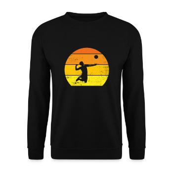 BEACH VOLLEY Original Geschenk Leidenschaft Volleyballspieler - Unisex Pullover - Schwarz - Vorne - Alina (178cm) & Michal (187cm)
