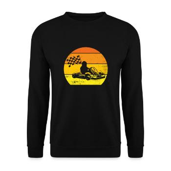 Karting Geschenk Original Sport Auto Kart Rennen - Unisex Pullover - Schwarz - Vorne - Alina (178cm) & Michal (187cm)