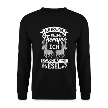 Witziger Esel Spruch Bauernhof - Unisex Pullover - Schwarz - Vorne - Alina (178cm) & Michal (187cm)