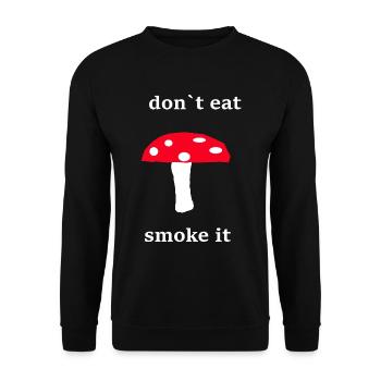 funny mushrooms, magic mushrooms - Unisex Sweatshirt - black - Front - Alina (178cm) & Michal (187cm)