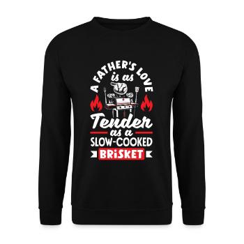 A Father's Love Tender As A Slow-Cooked Brisket - Unisex Pullover - Schwarz - Vorne - Alina (178cm) & Michal (187cm)