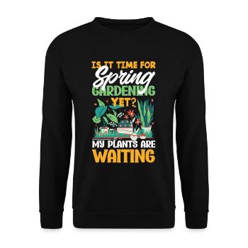 Mes plantes attendent le jardinier - Sweat-shirt Unisexe - noir - Devant - Alina (178cm) & Michal (187cm)