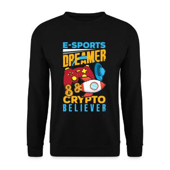 Cryptocurrency Rewards Gaming Blockchain Gamer - Unisex Sweatshirt - black - Front - Alina (178cm) & Michal (187cm)