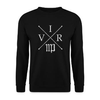 Zodiac Virgo for Men = "VIR" (antique) - Sweat-shirt Unisexe - noir - Devant - Alina (178cm) & Michal (187cm)