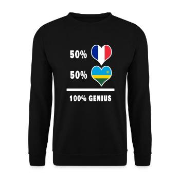 Das Frankreich und Ruanda Genie / Geschenk - Unisex Pullover - Schwarz - Vorne - Alina (178cm) & Michal (187cm)