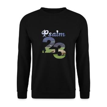 Psalm 23 Der Herr ist mein Hirte - Unisex Pullover - Schwarz - Vorne - Alina (178cm) & Michal (187cm)