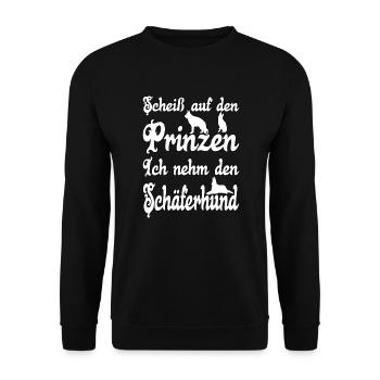 Hund - Scheiß auf den Prinzen - Unisex Pullover - Schwarz - Vorne - Alina (178cm) & Michal (187cm)