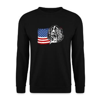 English Springer Spaniel US America Flag Wilsigns - Unisex Sweatshirt - black - Front - Alina (178cm) & Michal (187cm)